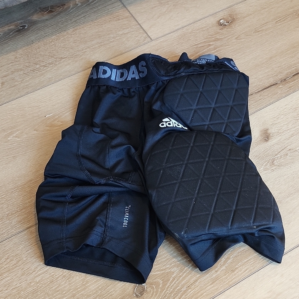 Adidas Black Padded Shorts, medium